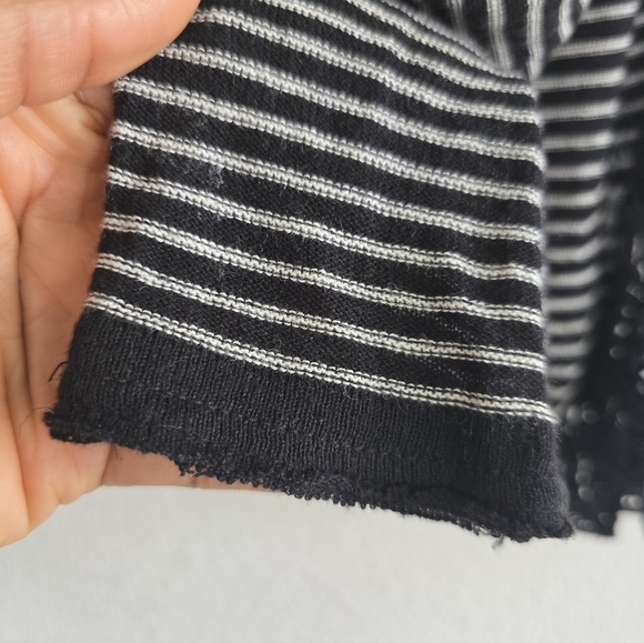 Free People Linen Blend Crochet Love Me Do Blouse Top Sz M Stripe Oversize - Picture 9 of 16